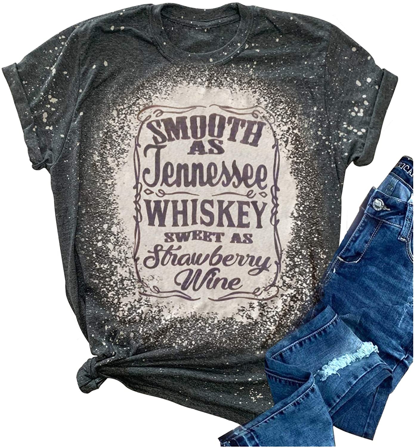 Whiskey Glasses Country Music Women's T-Shirt L / Light Steel Grey