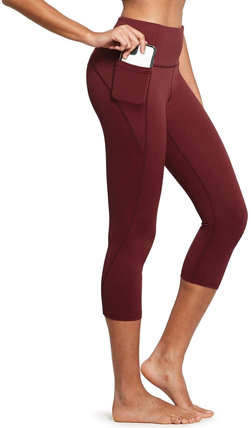 leggings with pockets for women capri 2 pack : BALEAF Women's High Waisted  Yoga Capris w Side