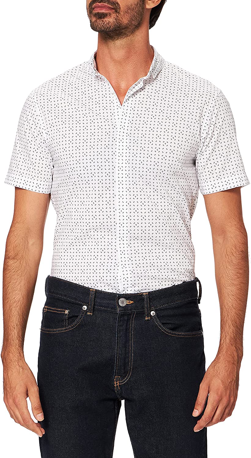 A|X ARMANI EXCHANGE Men's Short Sleeve Micro Rhombus Button Shirt | eBay
