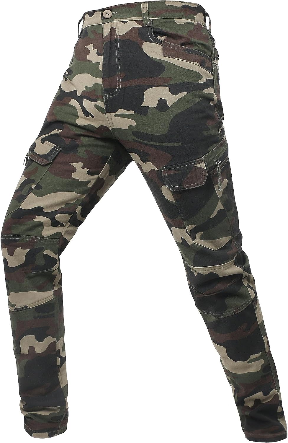 Buy zeetoo Mens Relaxed-Fit Cargo Pants Multi Pocket Military Camo