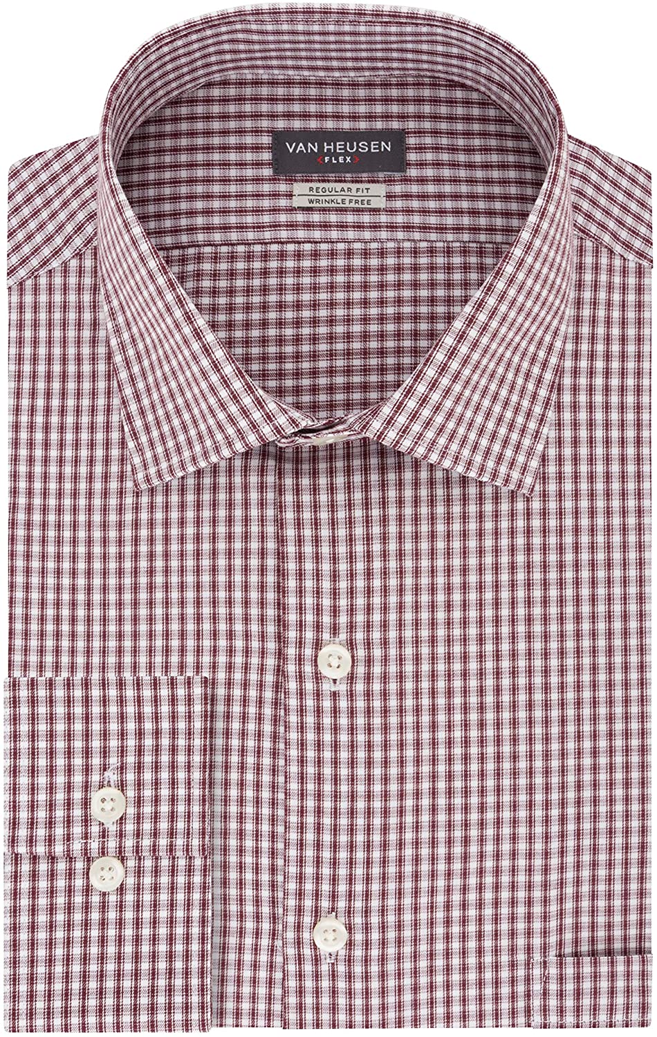 Van Heusen Mens Dress Shirt Regular Fit Flex Collar Check