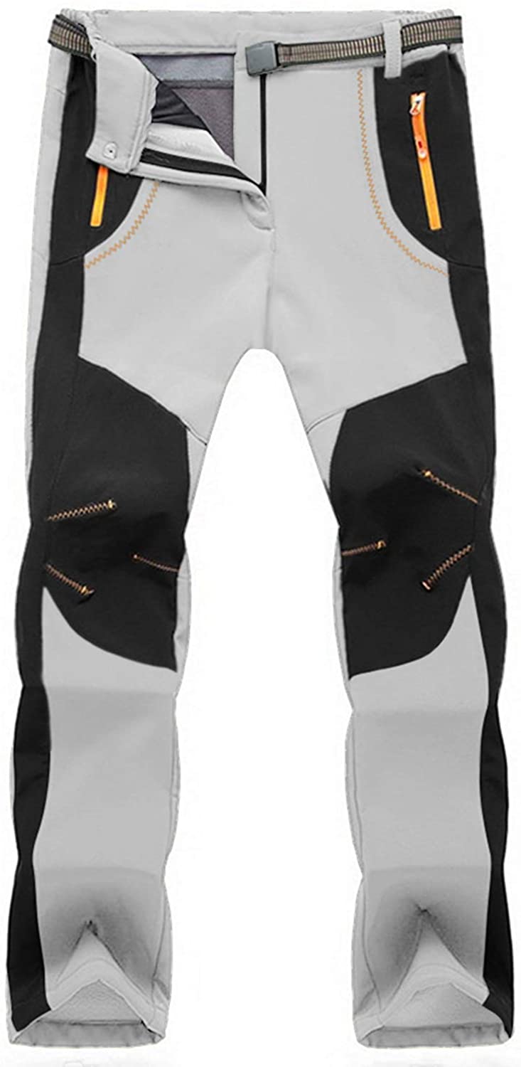 Men's Outdoor Quick-dry Lightweight Waterproof Hiking Mountain Pants with Belt 