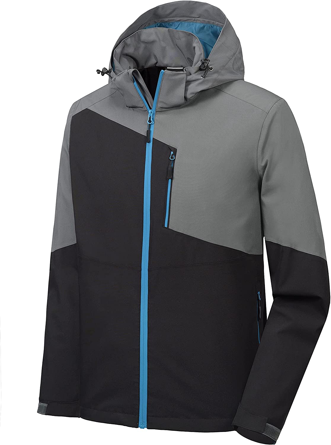 Mapamyumco Mens Lightweight Water-Resistant Windbreaker Windproof Hooded Jacket
