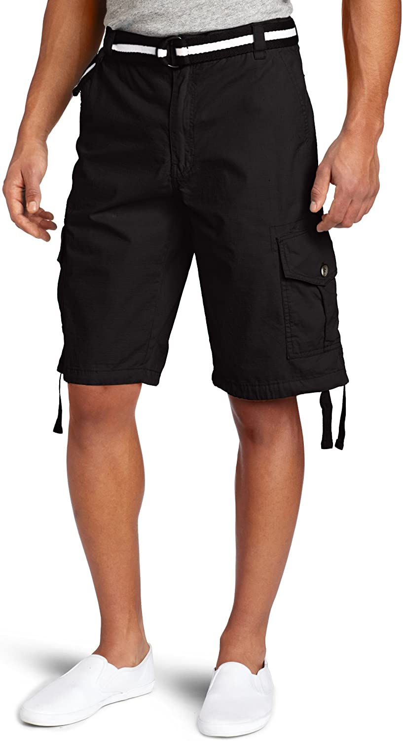 Southpole Mens All-Season Belted Ripstop Basic Cargo Short-Reg and Big & Tall Sizes 