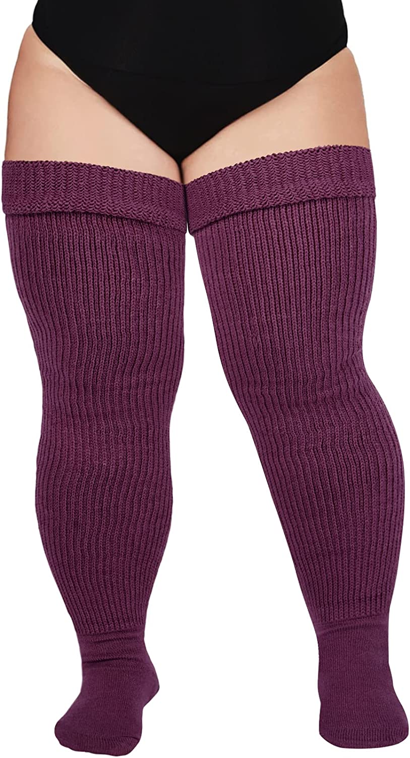 Wool Plus Size Thigh High Socks For Thick Thighs- Extra Long