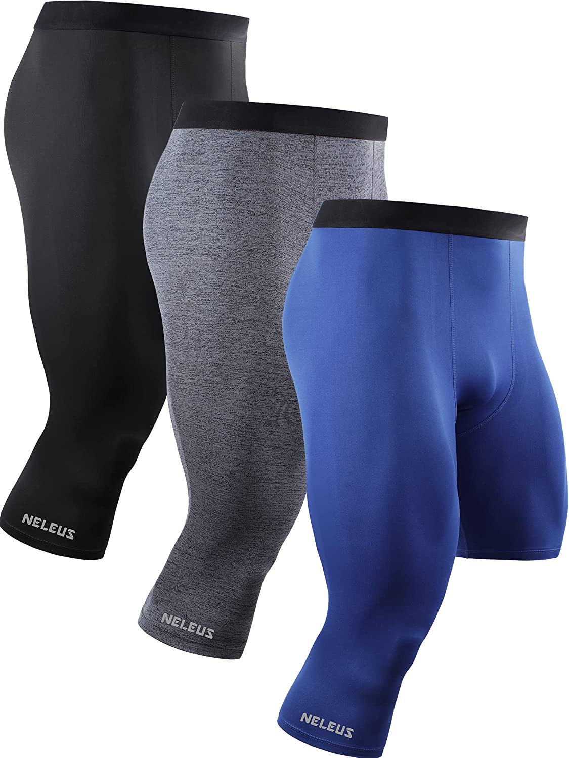 NELEUS Mens Dry Fit Compression Pants 2 Pack Running Tights