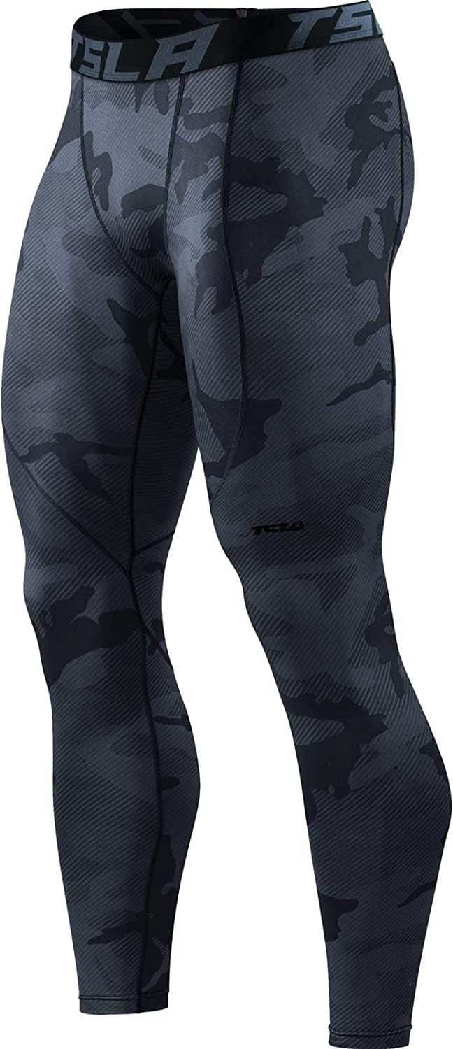TSLA 1 or 2 Pack Men's Thermal Compression Pants, Athletic Sports