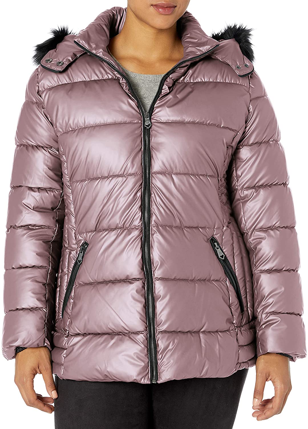 thumbnail 12  - Nanette Lepore womens Puffer Jacket With Faux Leather