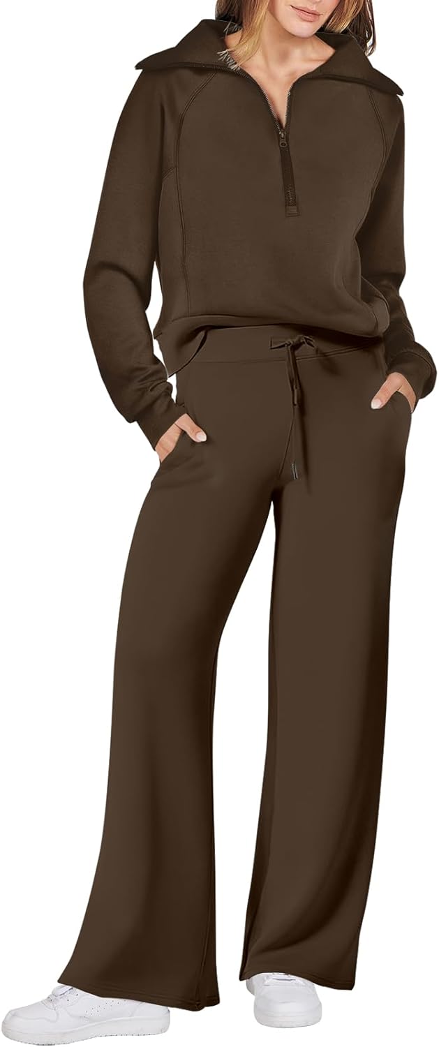  ANRABESS Women 2 Piece Outfits Sweatsuit Set 2023 Fall Fashion  Oversized Half Zip Sweatshirt Jogger Sweatpants Casual Lounge Matching  Sweat Set Tracksuit A1304xingse-S : Clothing, Shoes & Jewelry