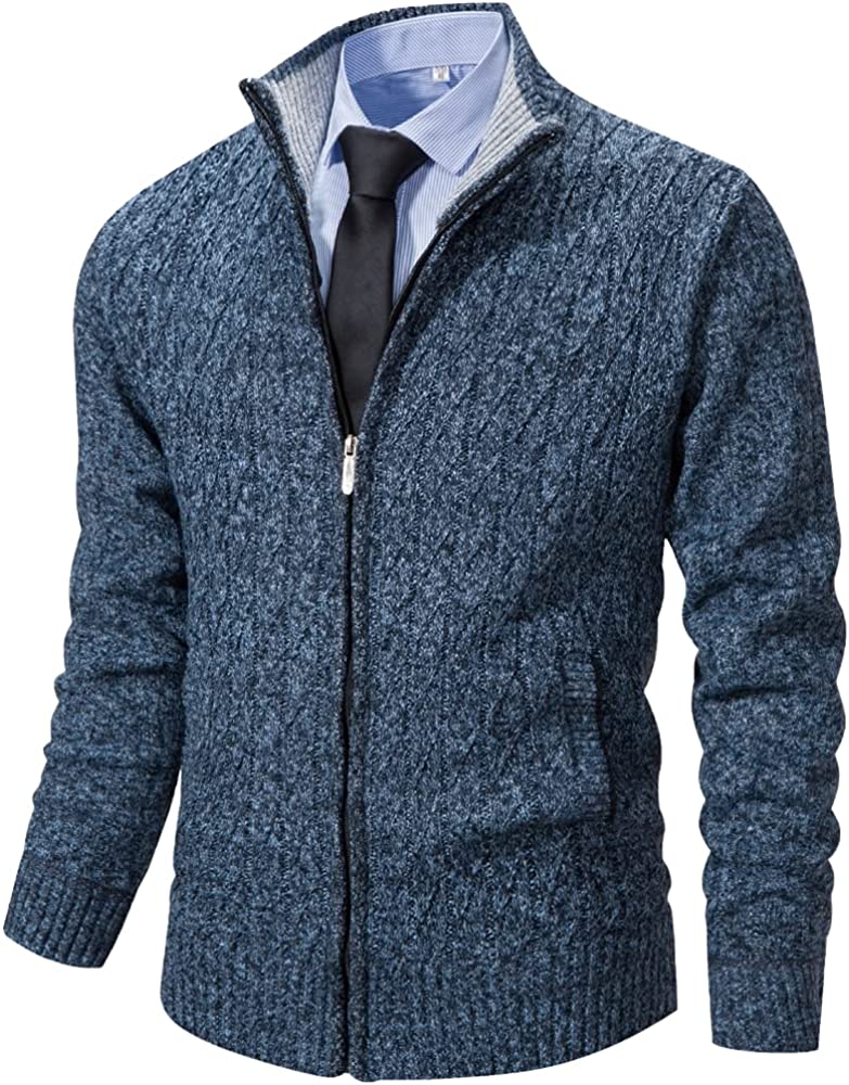 Men's zip clearance front cardigan sweater