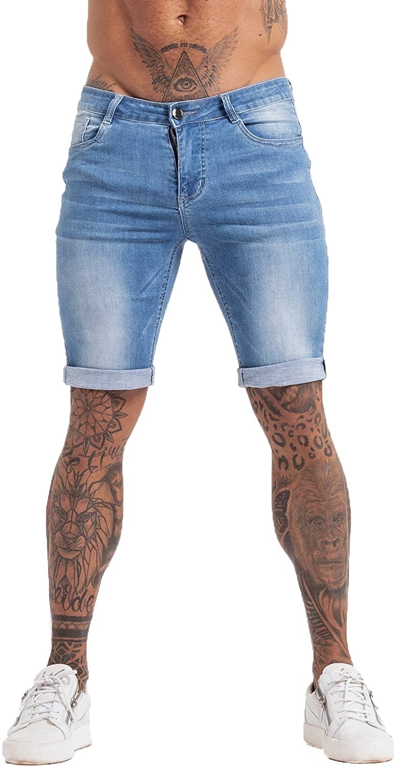 JIUHUAI Mens Denim Short Ripped Distressed Jeans Pants Jean Short with Hole Cargo Shorts 5 Pocket Casual Regular Fit Stretch 