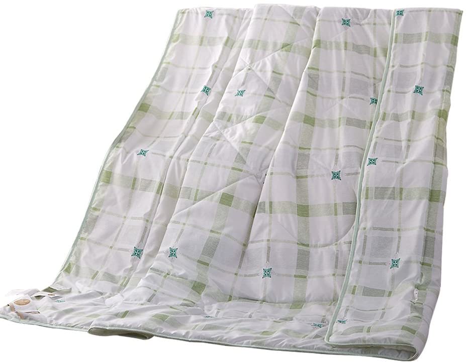 Queen/Full, Green NATURETY Thin Comforter for Summer,Bed Quilt