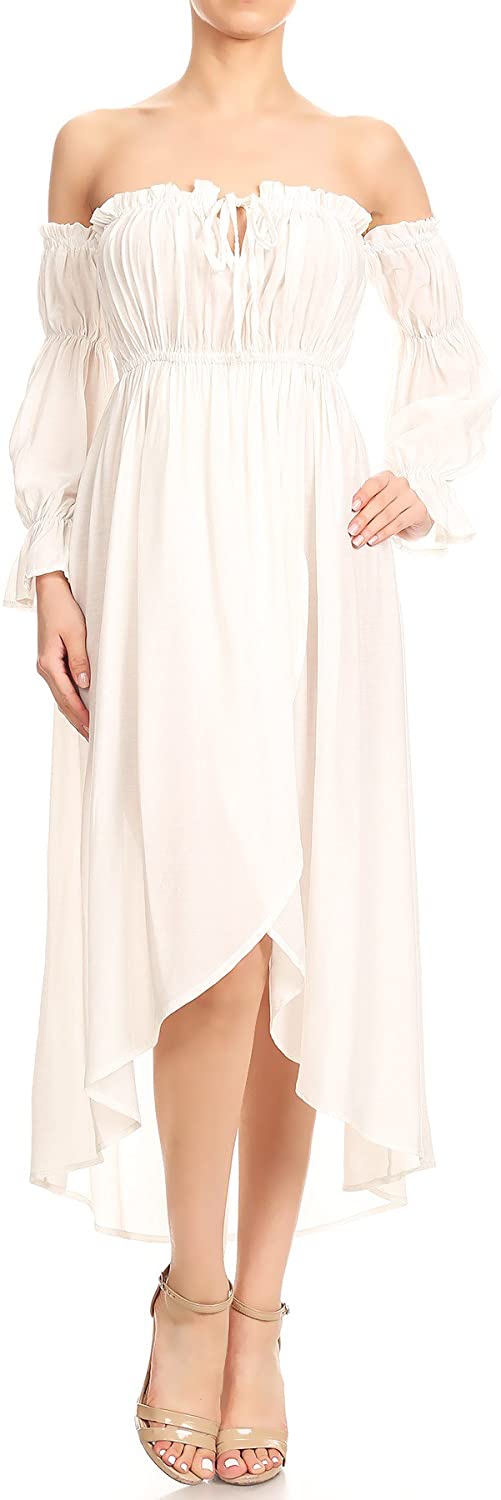 white off the shoulder peasant dress