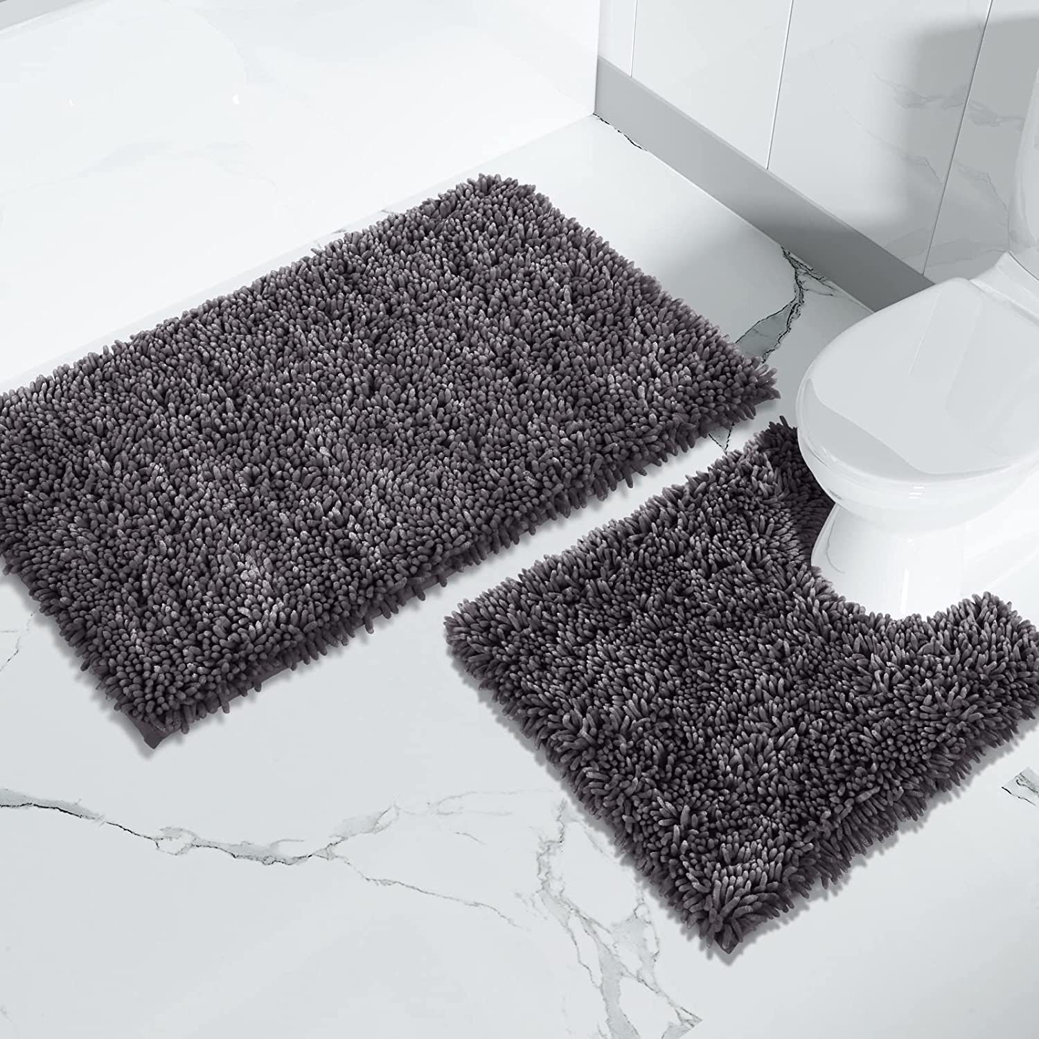 Yimobra Bathroom Rugs Sets 2 Piece, Luxury Shaggy Extra Thick