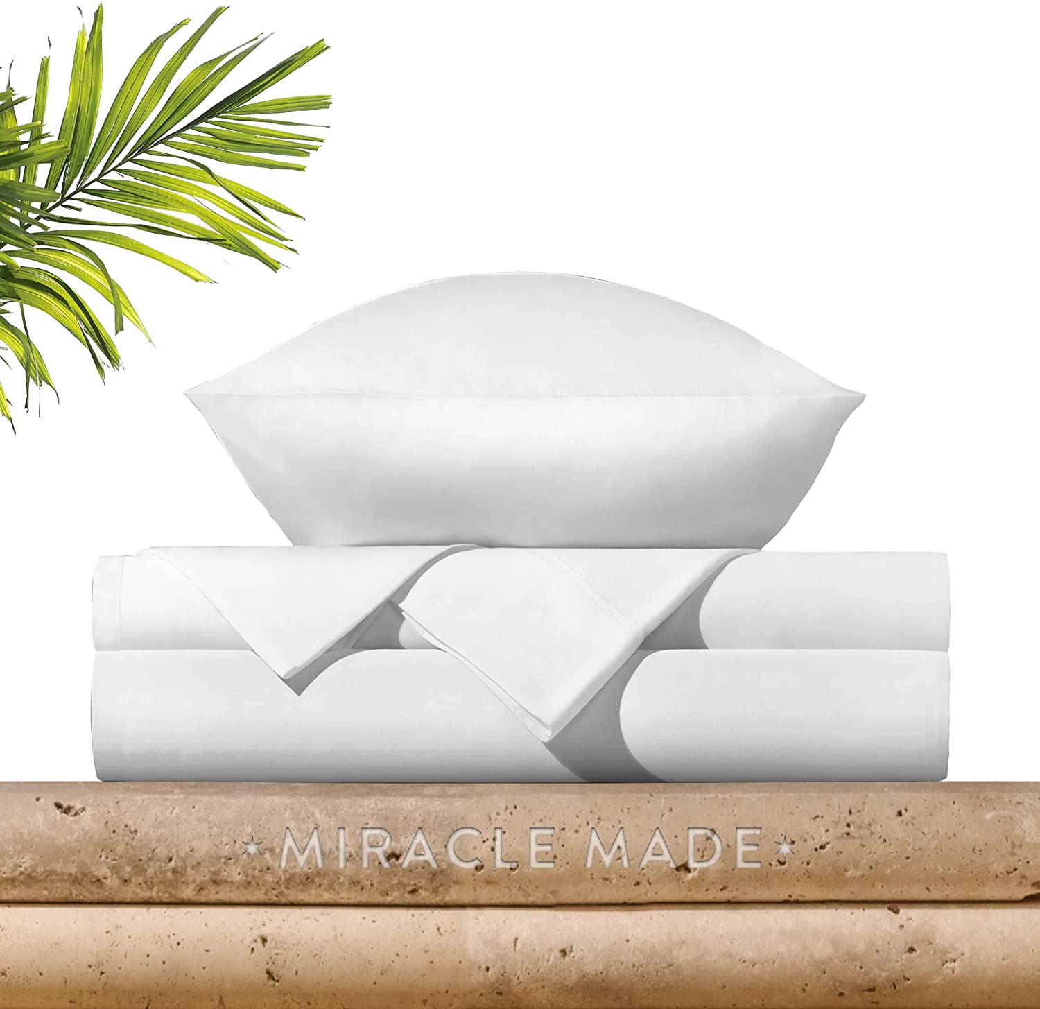 Miracle Made Extra Luxe Bed Sheets Set – White, Twin – 4 Piece Bed Sheet  Set Inf