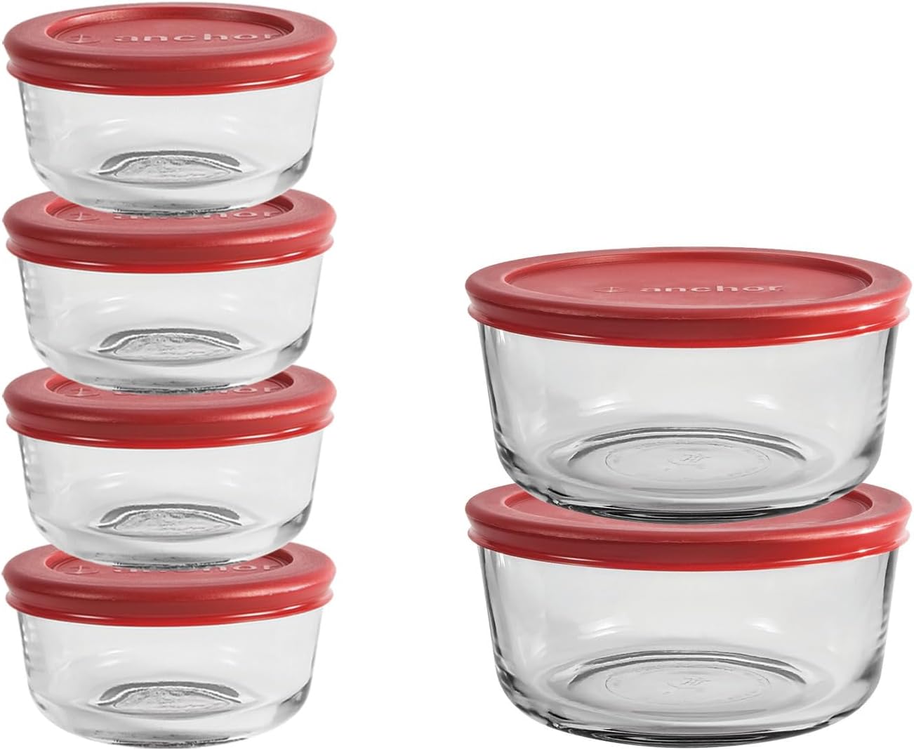 Anchor Hocking SnugFit 12 Piece Glass Food Storage Containers with Lids,  Mixed Blue