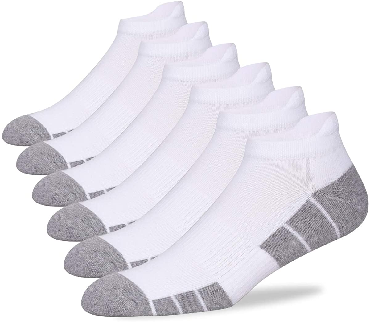 Eallco Mens Ankle Socks Low Cut Athletic Cushioned Running Tab Socks 6 Pack 