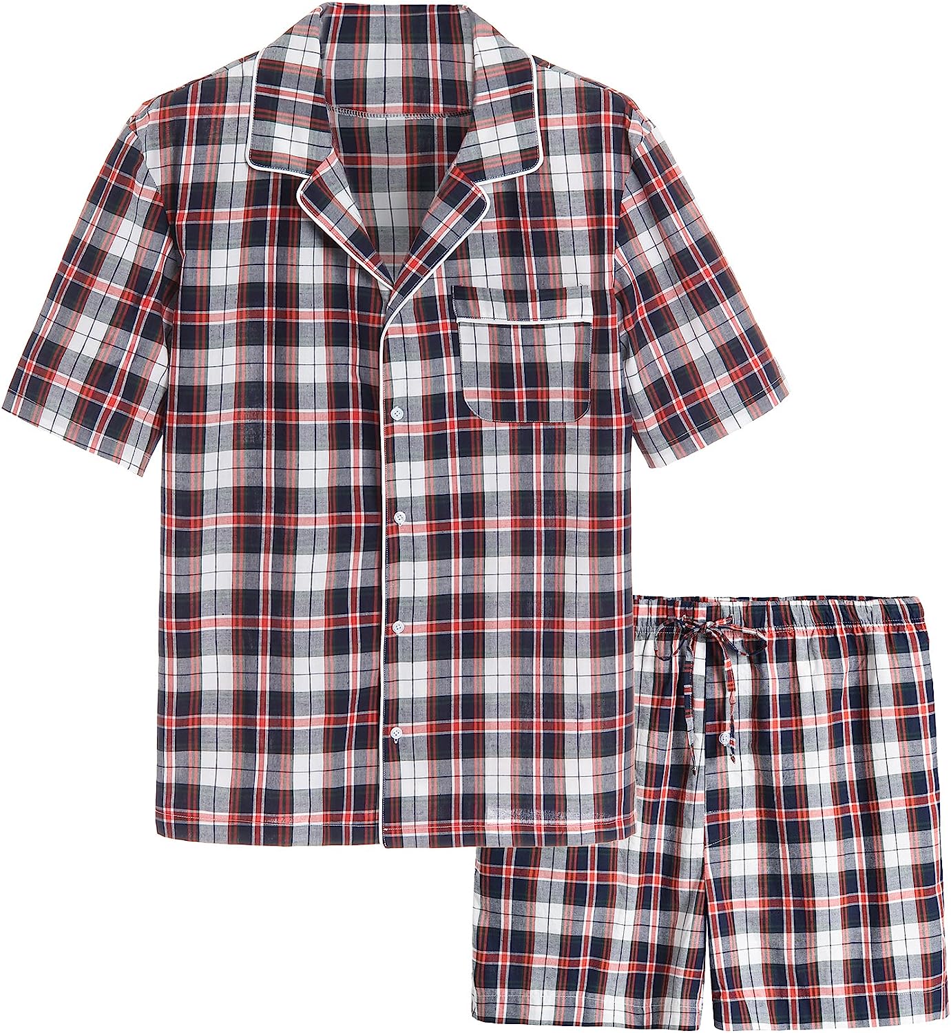 Latuza Men's Lightweight Cotton Pajamas Long Sleeves Shirt Pants