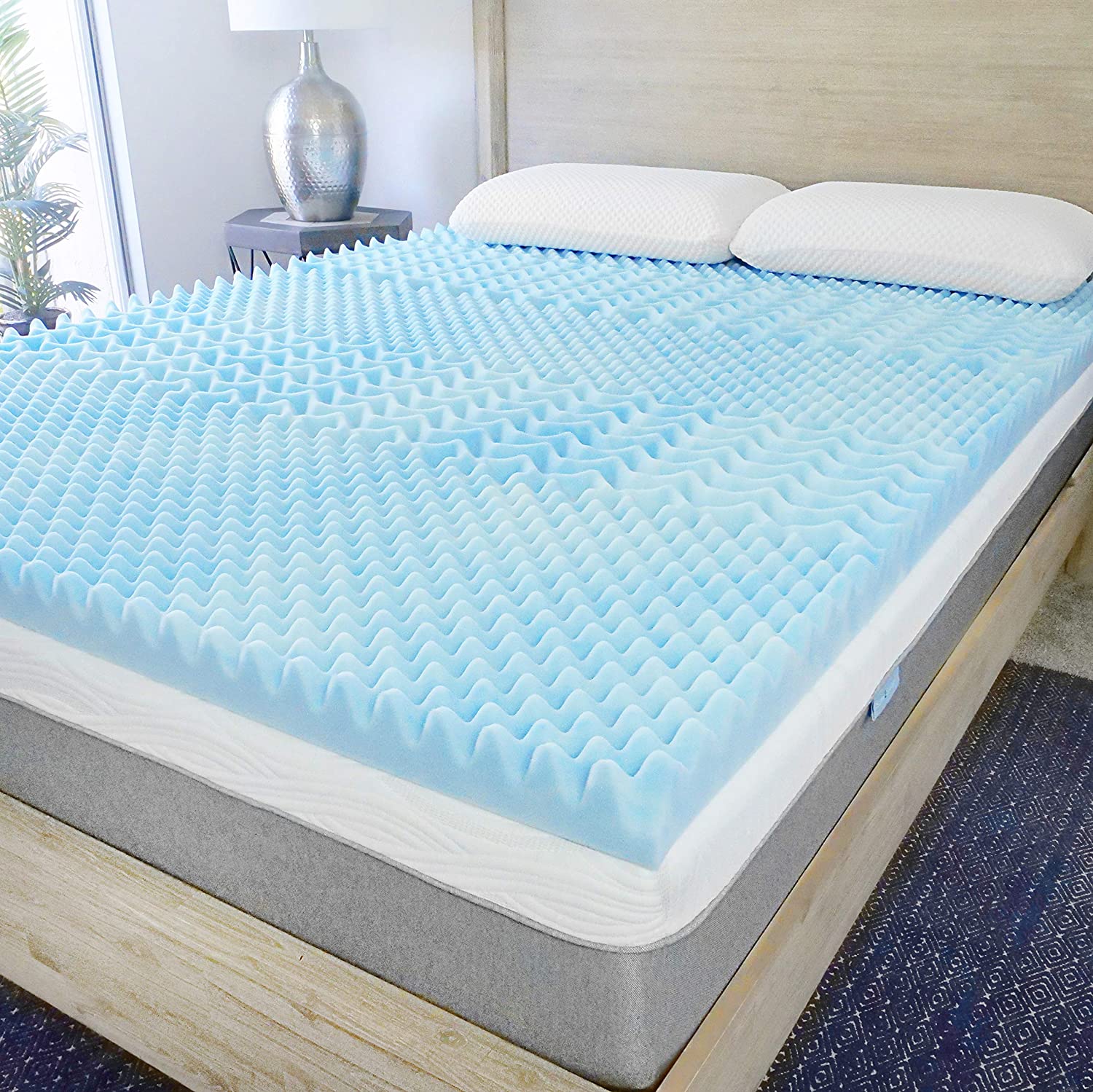 Sure2Sleep 5-Zone Gel Swirl Memory Foam Mattress Topper Made in USA 2 ...