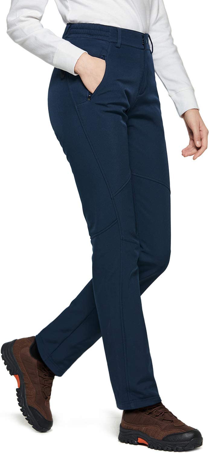Insulated Work Outdoor Pants for Cold Weather Fleece Lined Waterproof Hiking Pants TSLA Womens Softshell Winter Pants 