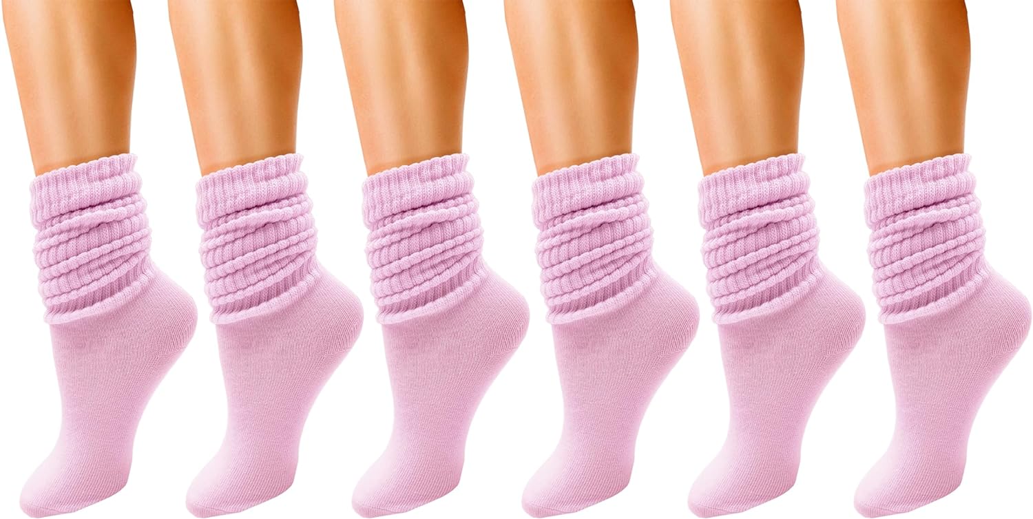 Winterlace 6 Pairs Slouch Socks for Women, Soft Extra Long Scrunch Knee  High Sock, Bulk Pack : : Clothing, Shoes & Accessories