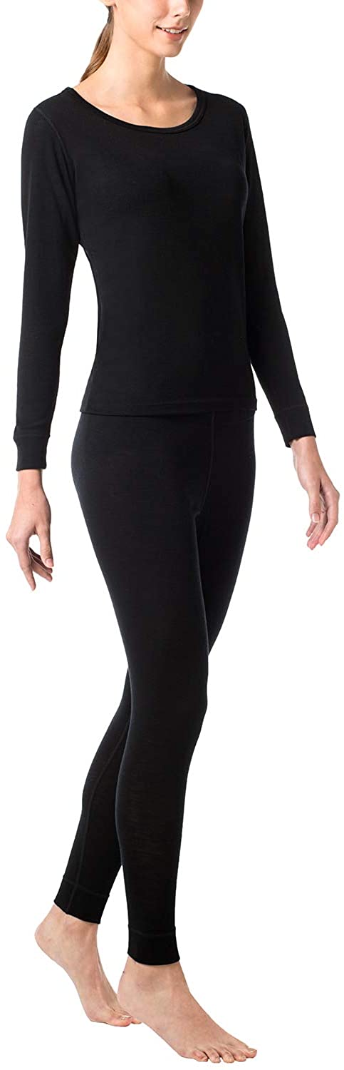 LAPASA Women's 100% Merino Wool Thermal Underwear Long John Set ...