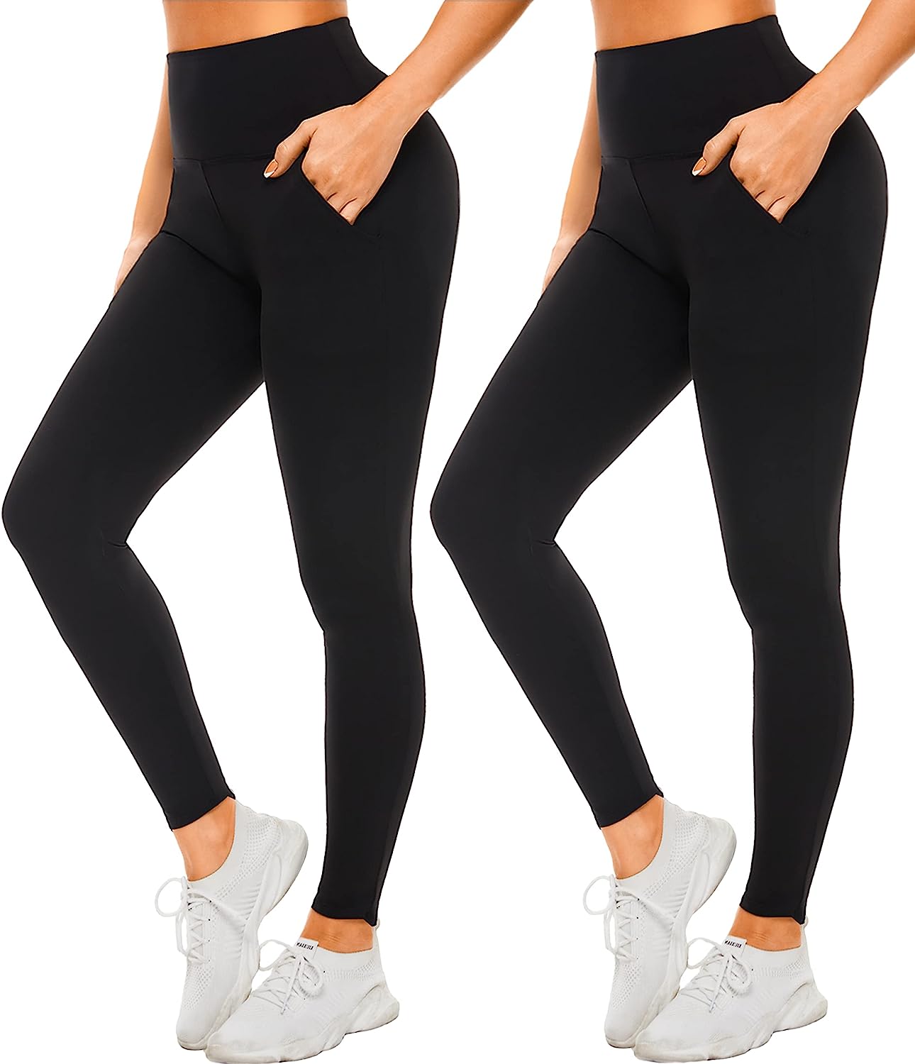 Yoga Pants for Women, High Waisted Leggings with Pockets, Tummy Control Non  See Through Workout Pants 