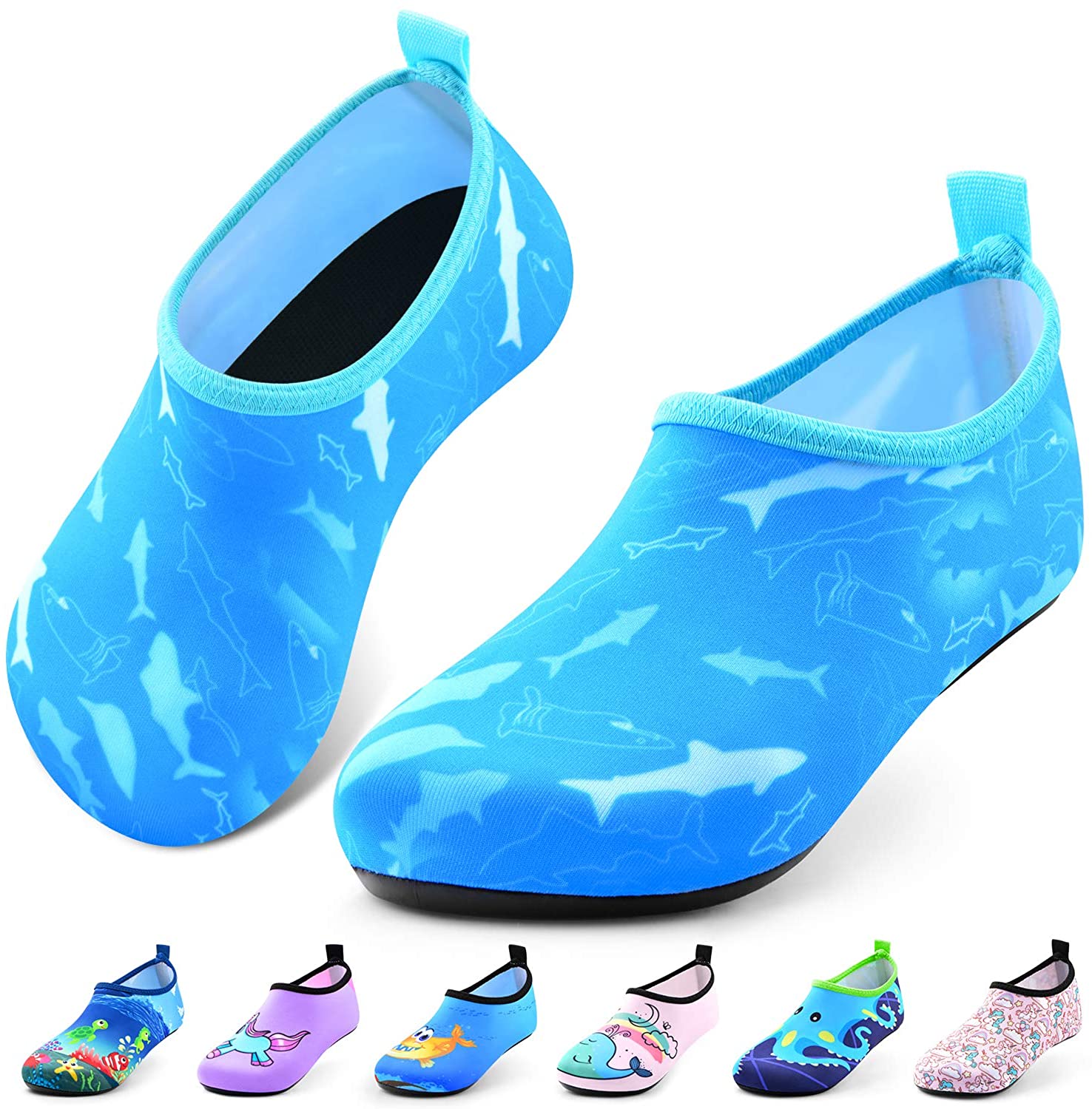 WXDZ Boys Girls Water Shoes Swim Shoes Quick Drying Barefoot Aqua Socks for Kids Beach Pool 