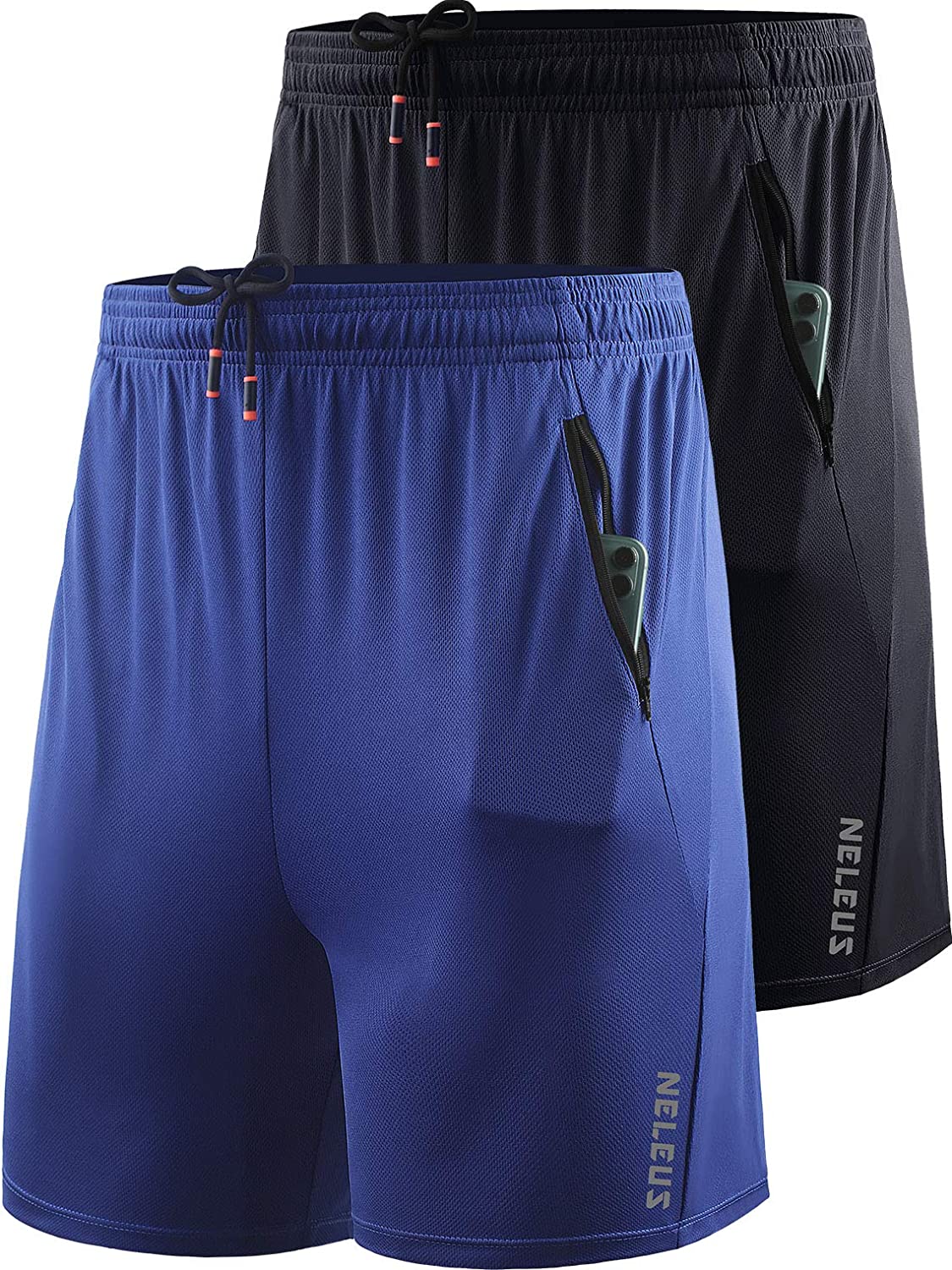 Neleus Men's 7 inch Running Shorts Lightweight Workout Shorts with