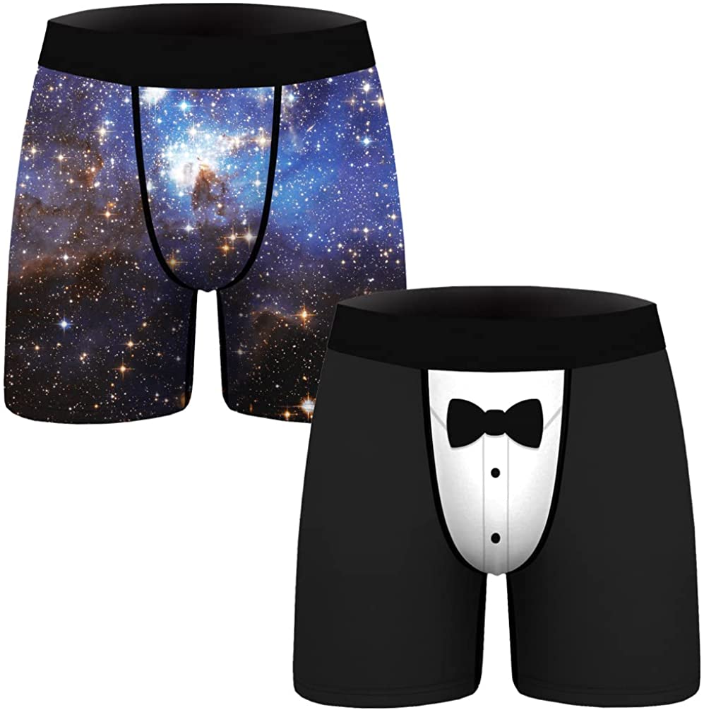 Aueyan Mens Boxer Briefs Funny Novelty Underwear Hilarious Gifts for Men No Fly 