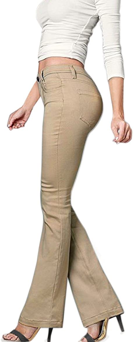 Hybrid & Company Women's Slim Boot Cut Stretch Pants