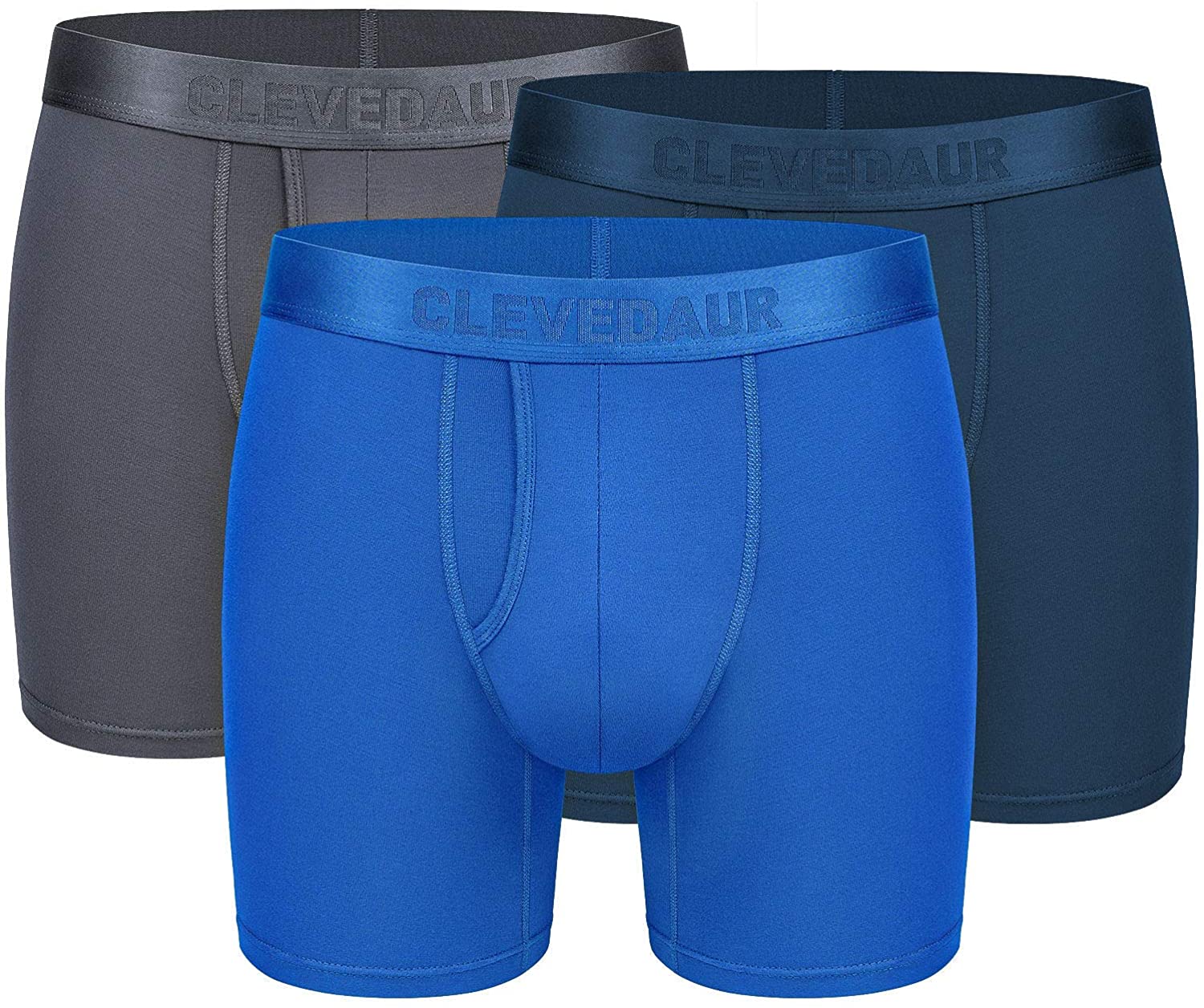 Clevedaur Men's Underwear 3 Pack Lenzing MicroModal Trunks Underwear for Men