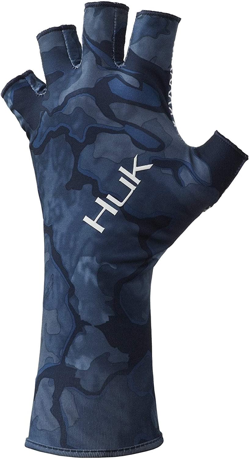 HUK Performance Fishing Sun Glove Gloves, 1/2 Finger - Mens