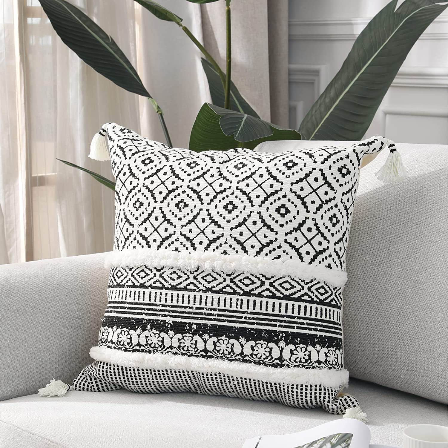 Boho Tufted Decorative Throw Pillow Covers for Couch Sofa Modern Moroccan  Pill eBay