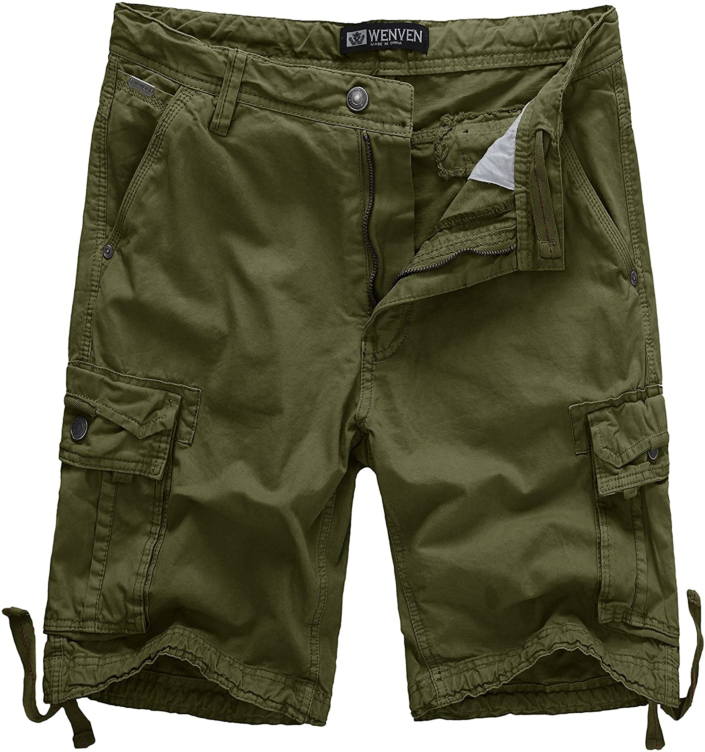WenVen Men's Cotton Twill Cargo Shorts Outdoor Wear(Regular & Big-Tall ...
