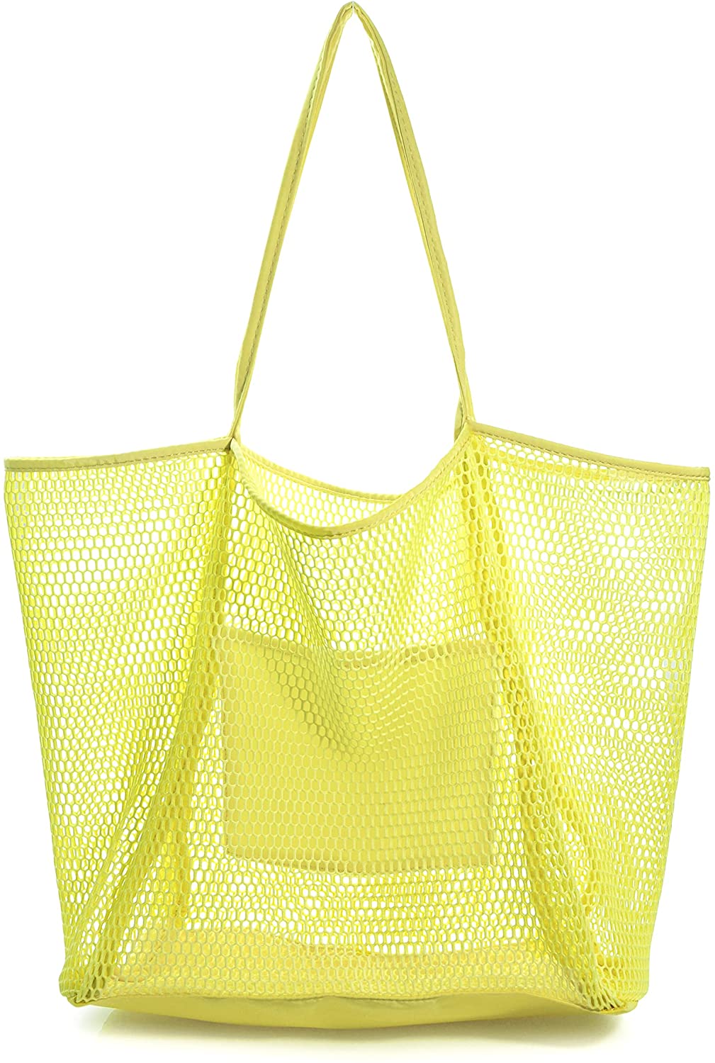 HOXIS Mesh Beach Tote Womens Shoulder Handbag, Coral, Large : :  Clothing, Shoes & Accessories