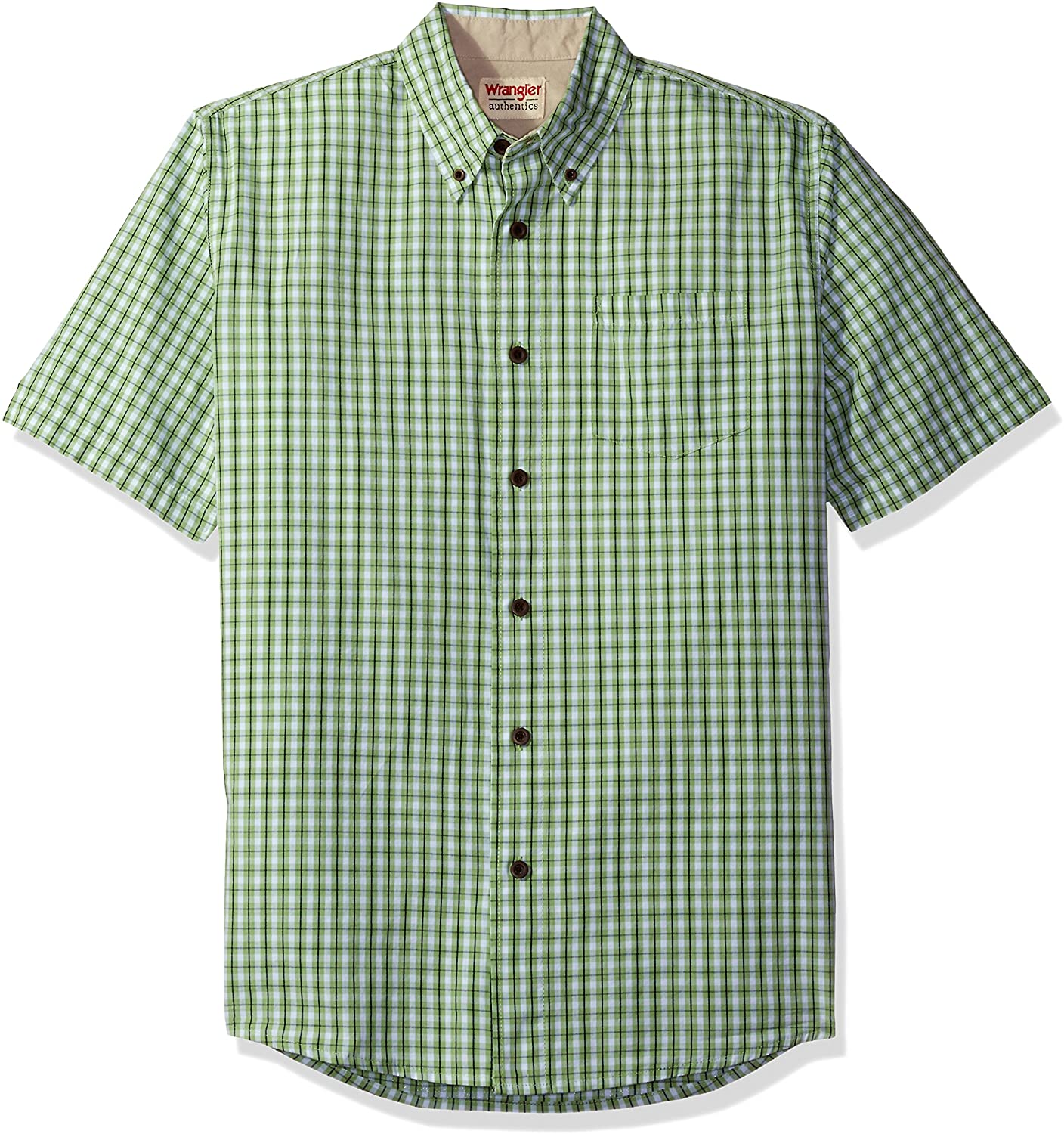 Wrangler Authentics Men s Short Sleeve Classic Plaid Shirt eBay