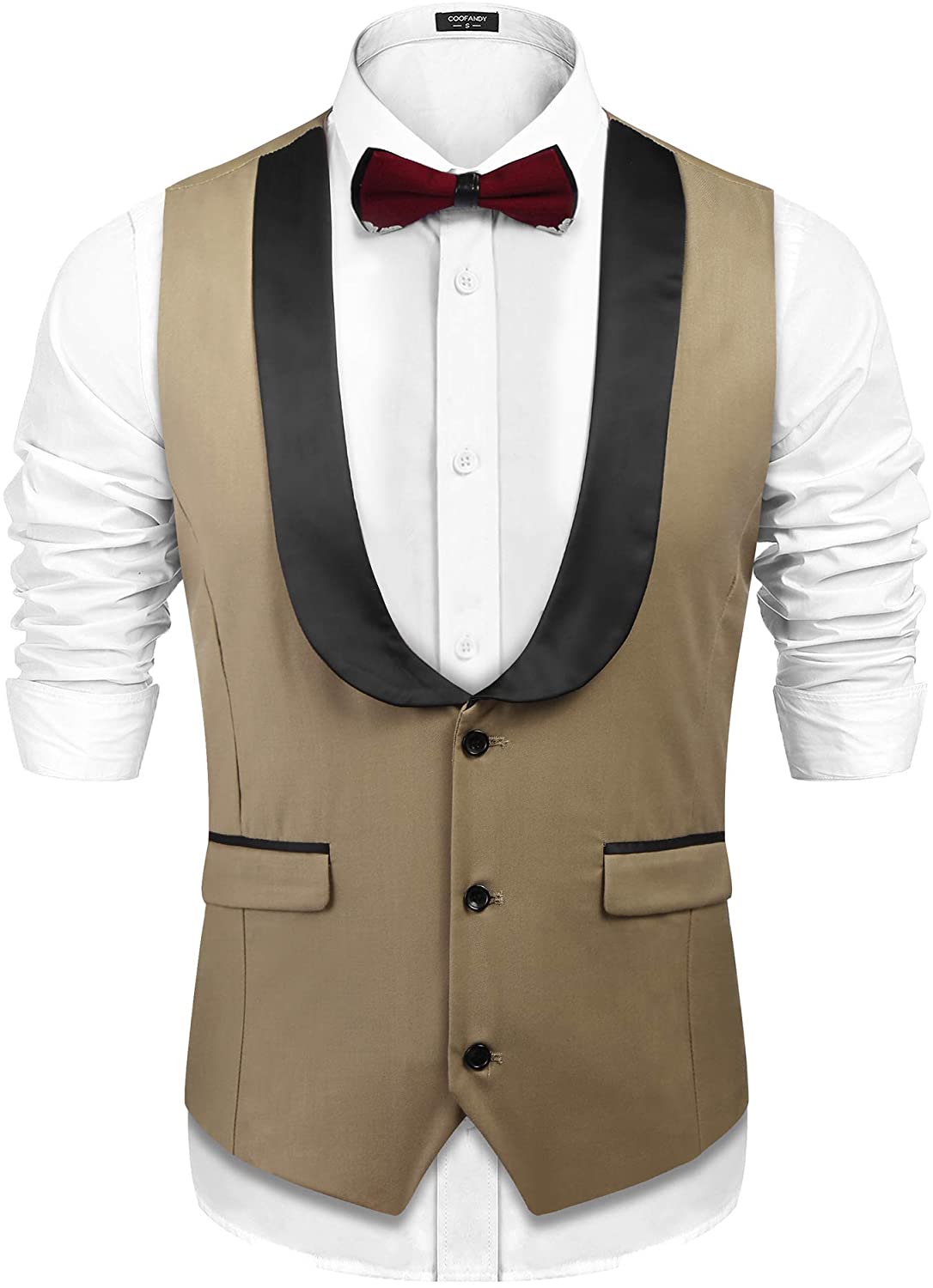 COOFANDY Men's Business Suit Vest Casual Layered Slim Fit Wedding Vests ...