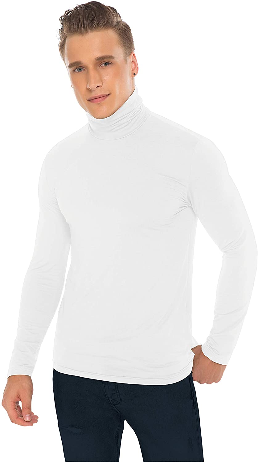 Derminpro Men's Slim Fit Soft Turtleneck Long Sleeve Pullover ...