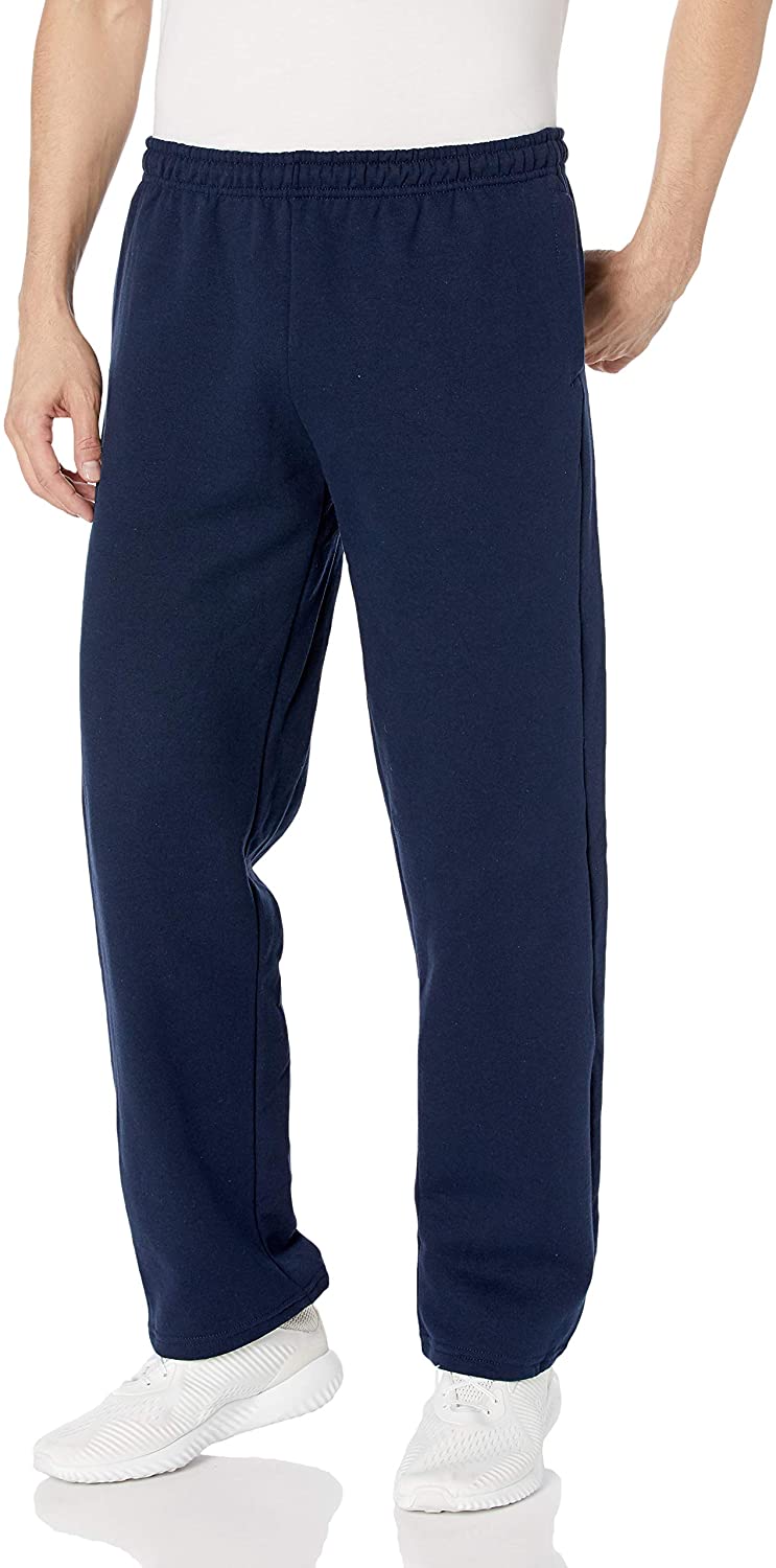 gildan men's fleece open bottom pocketed pant