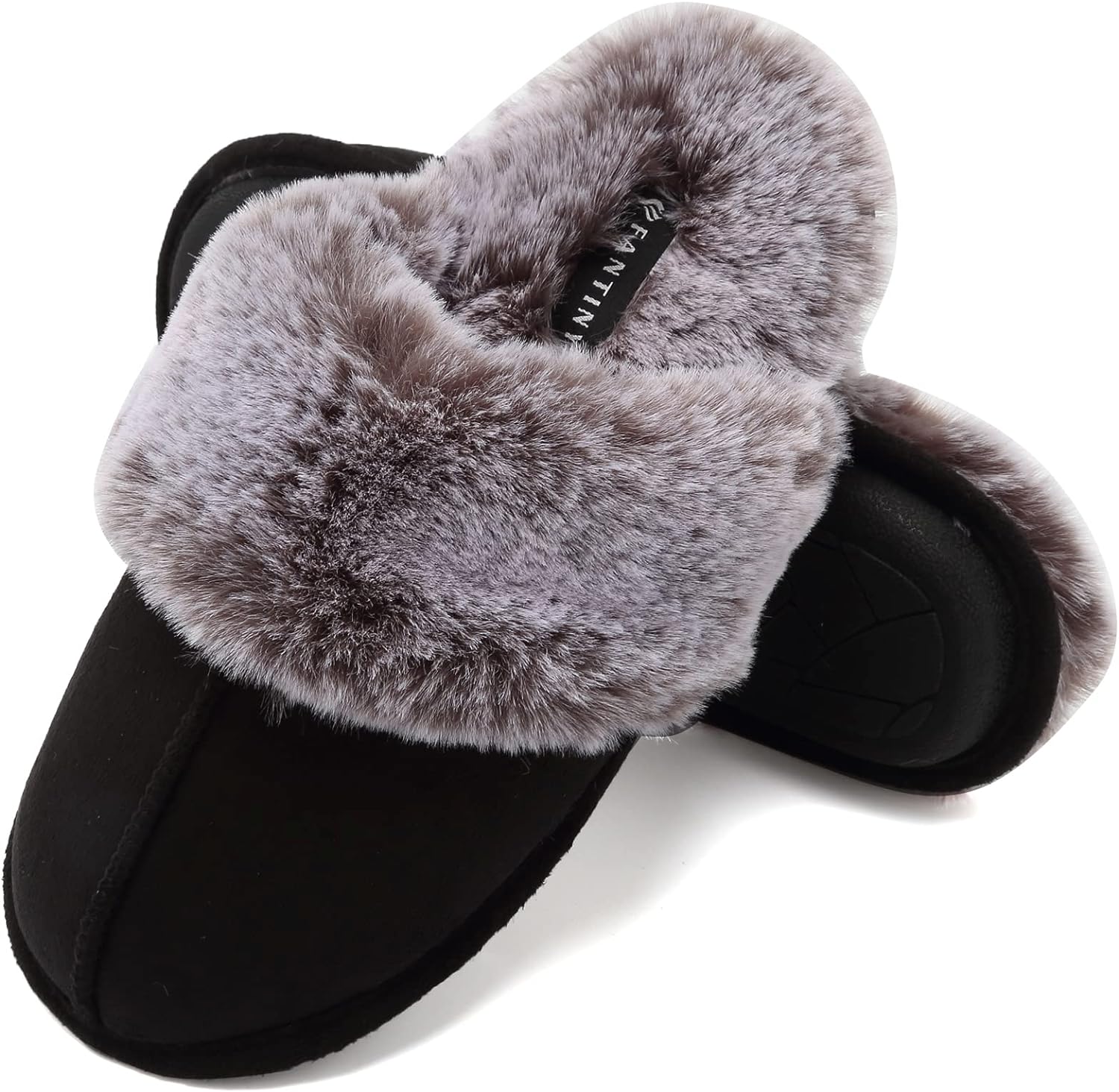 CIOR Women s Memory Foam Slippers Faux Fur Lining Slip on Clog