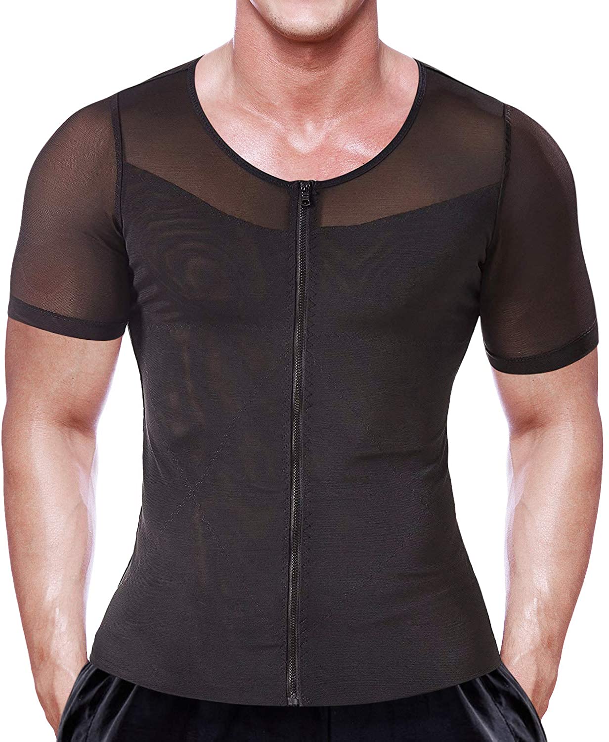 DoLoveY Men Compression Shirt Tummy Control Tight Vest Slimming Body Shaper  Workout Hide Chest Undershirt Black : : Clothing, Shoes &  Accessories