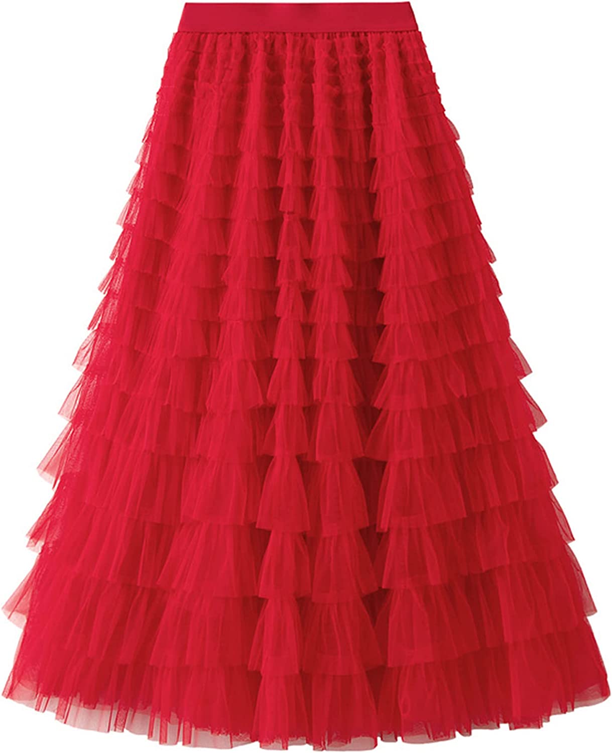  Dirholl Women's A-Line Fairy Elastic Waist Tulle Midi