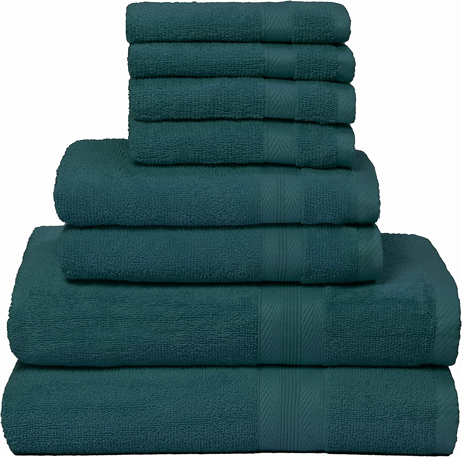 BOUTIQUO 8 Piece Towel Set 100% Ring Spun Cotton, 2 Bath Towels
