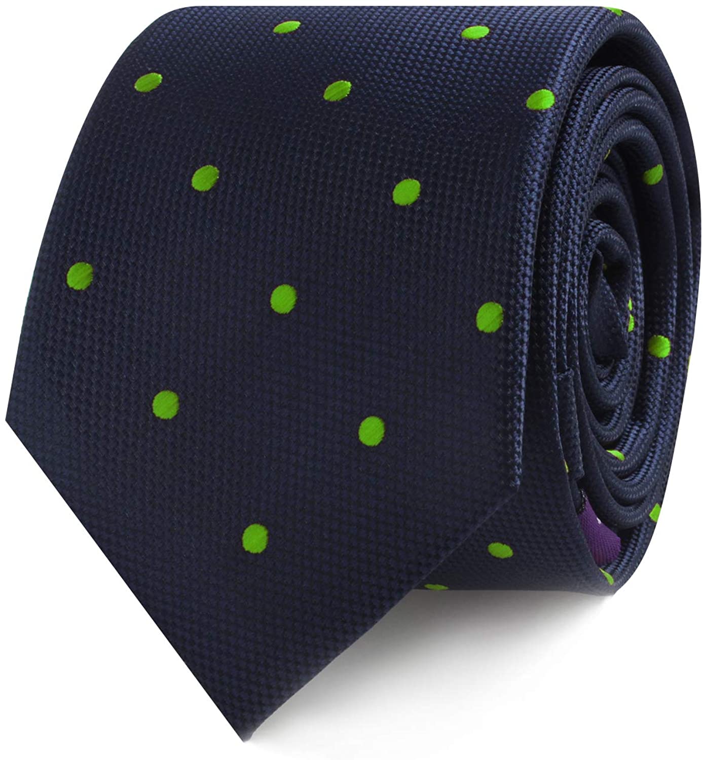 NTiePr5  ^ Slim Style Black Polka Dots   Neck Ties For Men & Adults 
