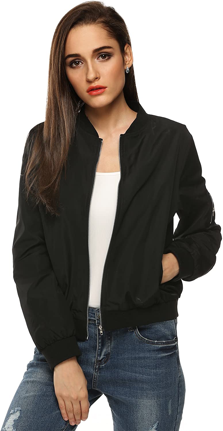 Zeagoo Womens Classic Quilted Jacket Short Bomber Jacket Coat | eBay