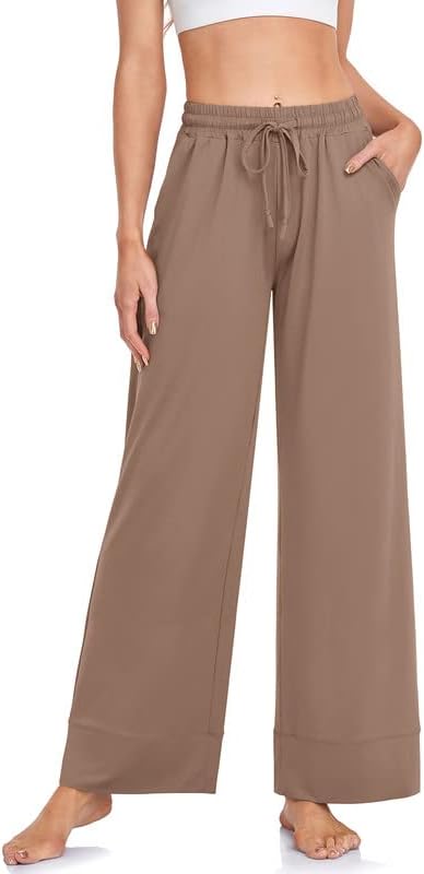 TARSE Womens Wide Leg Pants Casual Loose Yoga Sweatpants Comfy Lounge  Pajama Flowy Pants Pockets : : Clothing, Shoes & Accessories