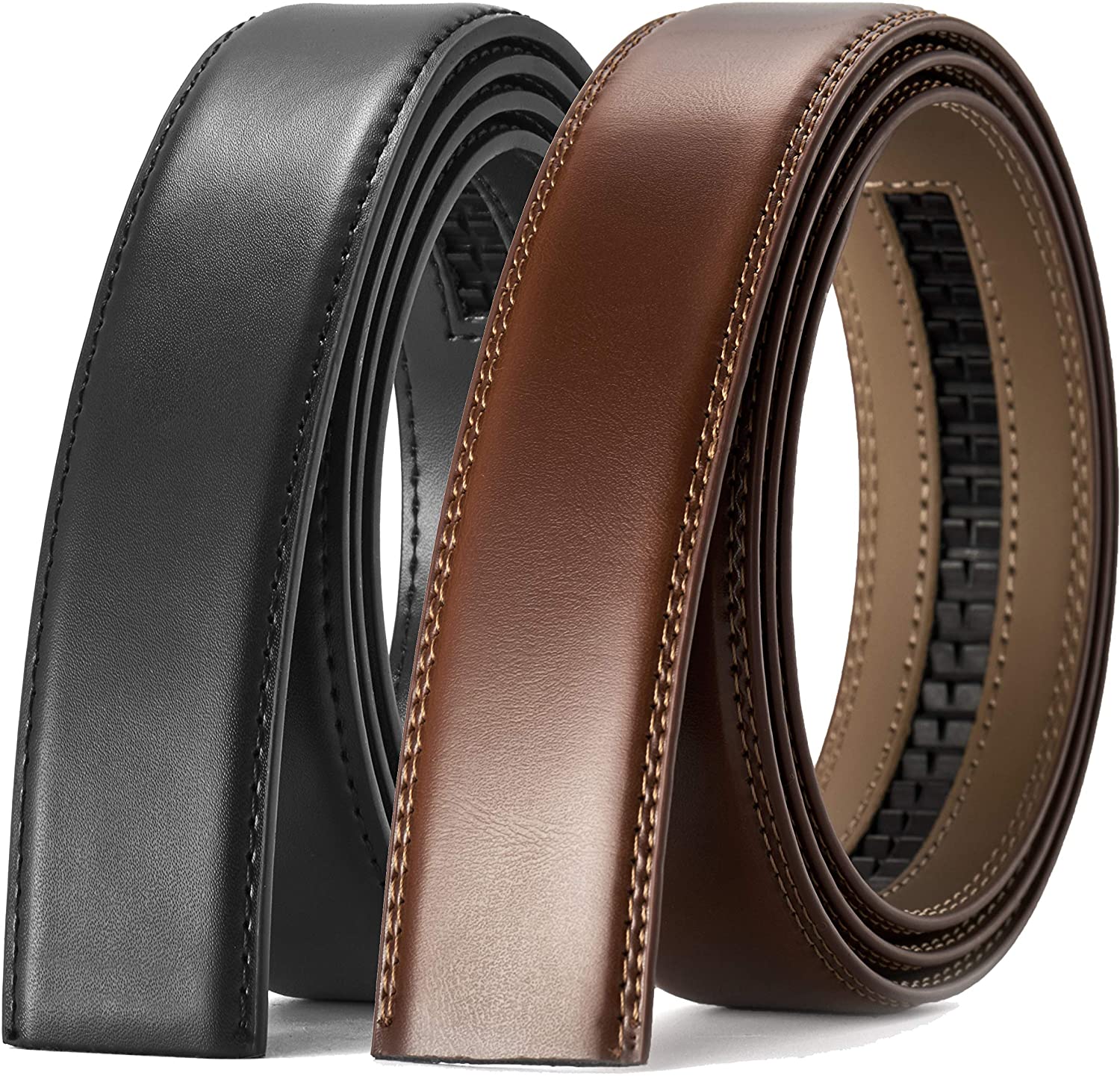 Alderman Men Belt-Leather Ratchet Belt for Men with Slide Buckle 1 3/8