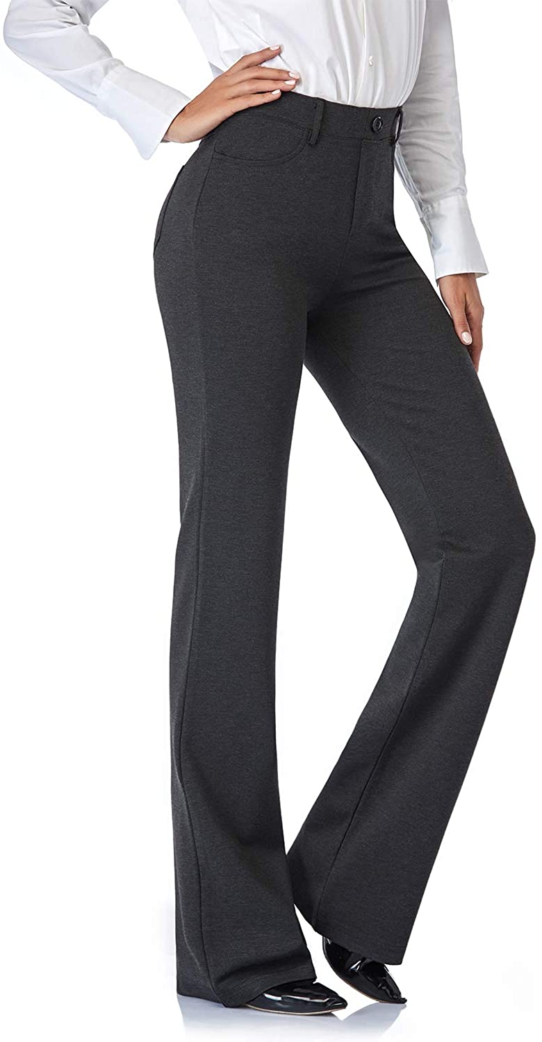 Tapata Women's Maternity Pants 28 30 32 Bootcut Dress Pants with Pockets Over The Belly Pregnancy Work Pants Over-Bump 