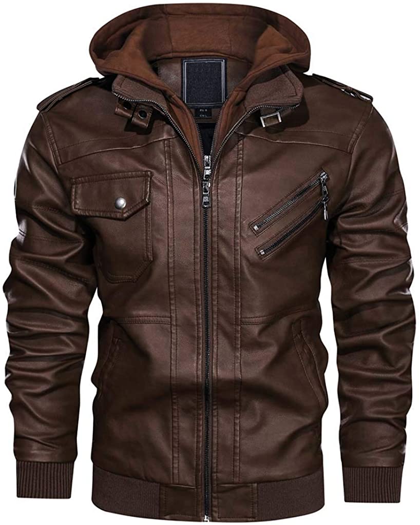 Pre-owned Brand: Crysully Crysully Men's Leather Jacket-fall Winter ...